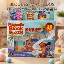 BLOQUES IMANTADOS STITCH ROMPECABEZAS 20PCS 7932 (BZ80-2008)