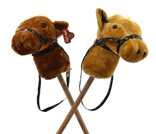 CABALLO PELUCHE CON PALO Y SONIDO 92CM 2403